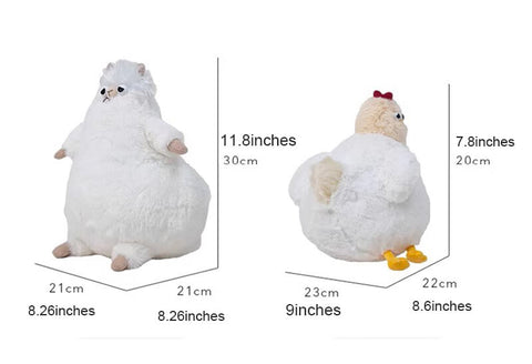Sad Animal Stuffed Plush Toy, Chicken Alpaca Plushies
