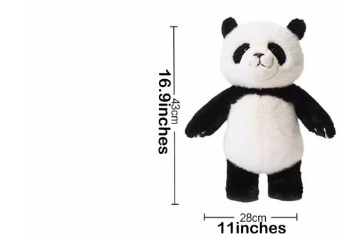 Fluffy Panda Stuffed Animal Plush Toy, Handmade Plush Panda