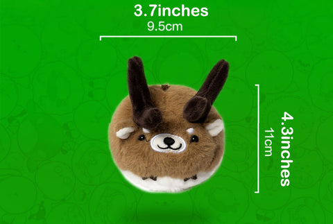 Chubby Stuffed Eld's Deer Bag Charm, Plush Deer Keychain