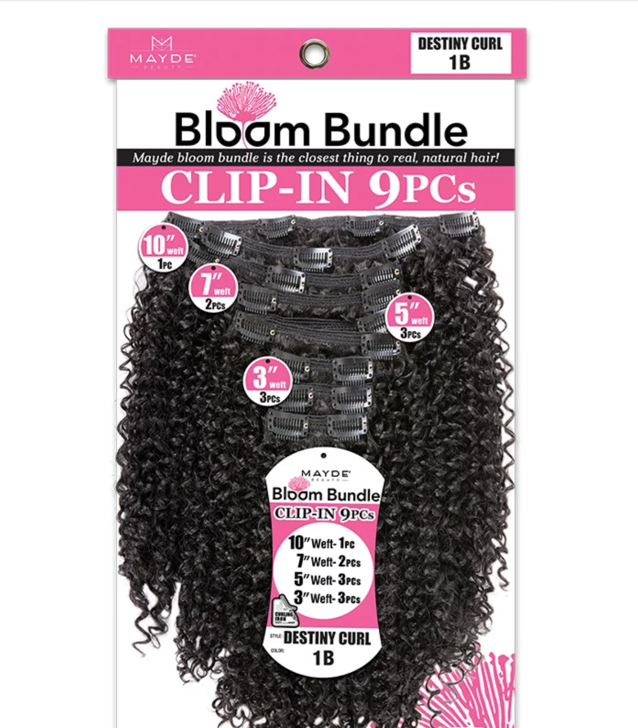 Mayde Beauty Bloom Bundle Synthetic Hair Clip-In 9pcs - Destiny Curl