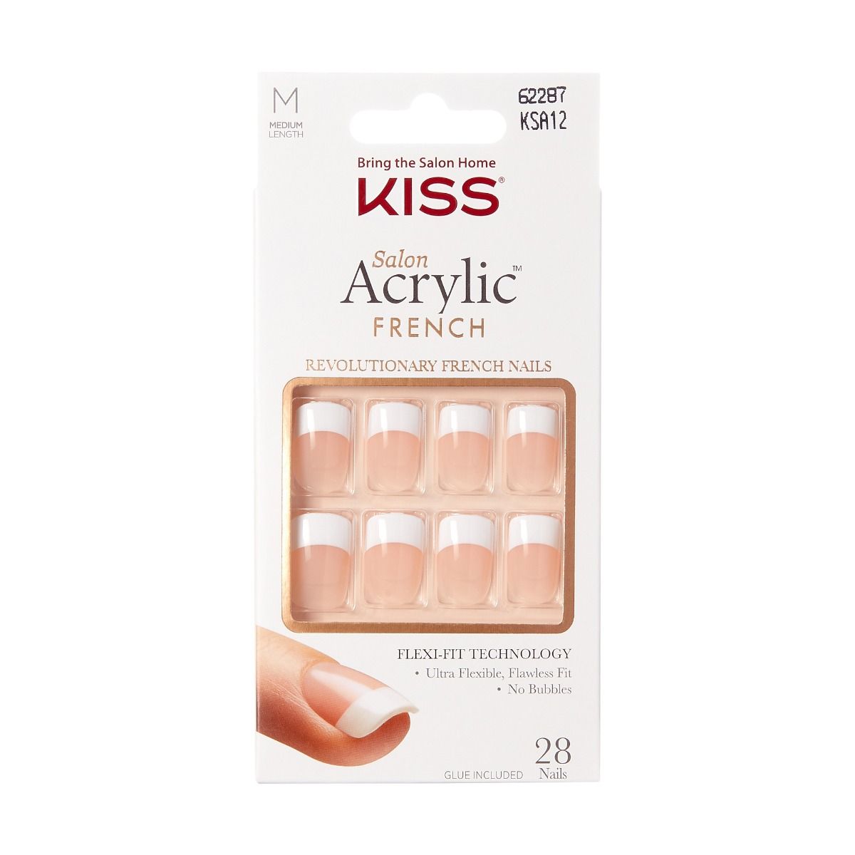 KISS Salon Acrylic French 28 Nails #KSA12