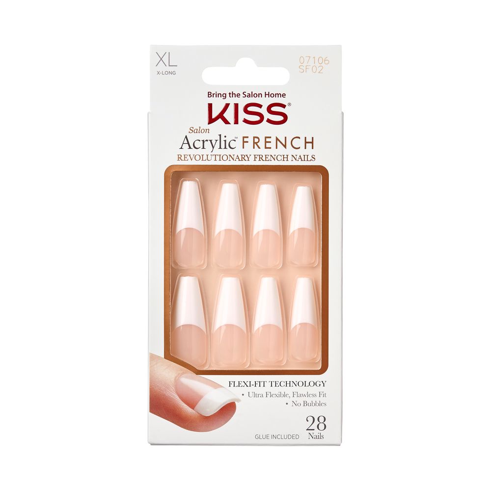 Kiss Salon Acrylic Revolutionary French 28 Nails #SF02