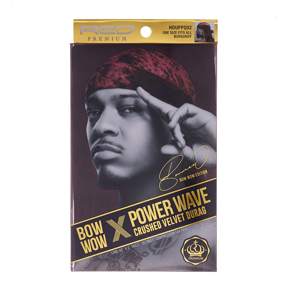Red By Kiss Bow Wow x Power Wave Crushed Velvet Durag