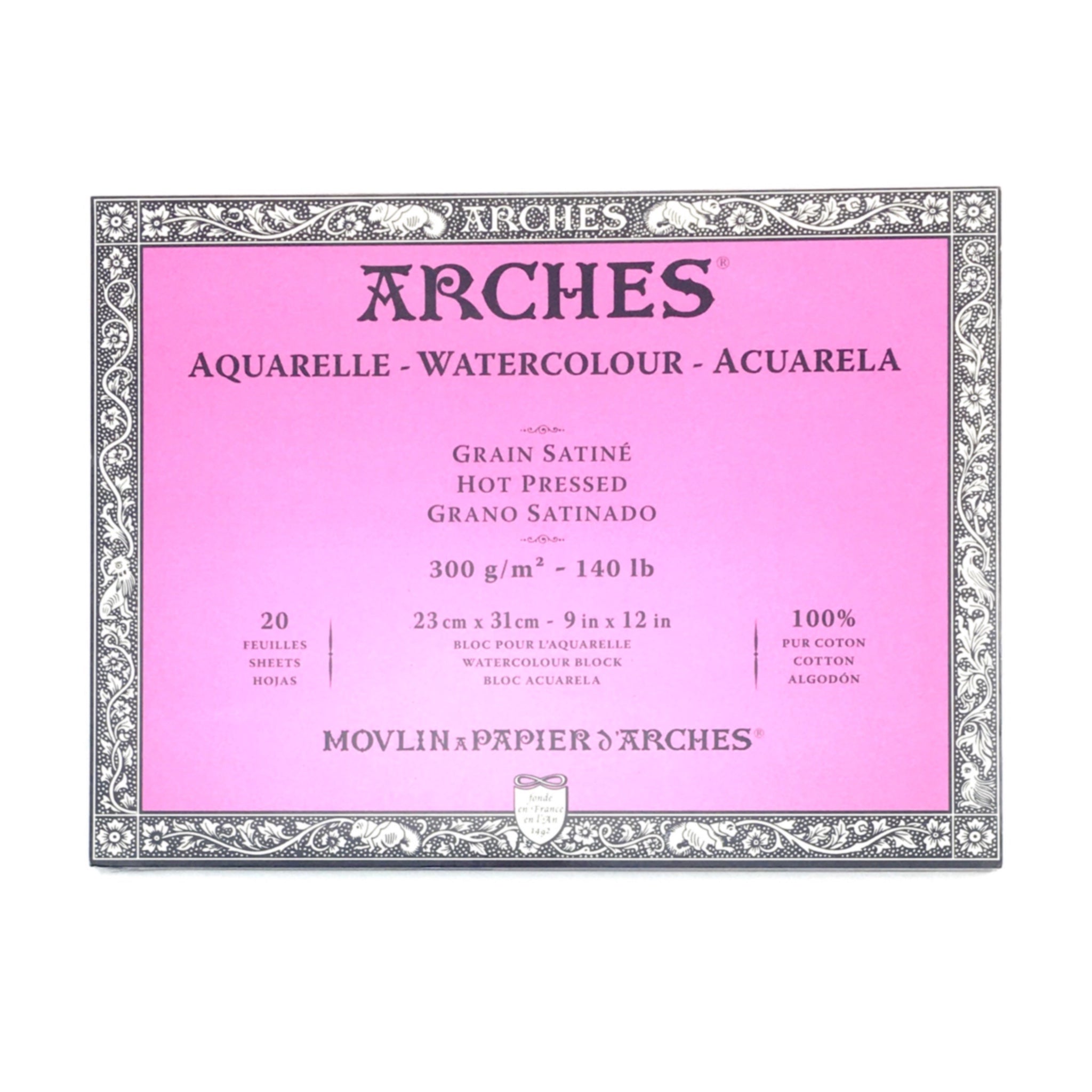 Arches Aquarelle Watercolor Block - Hot Press - 300 gsm