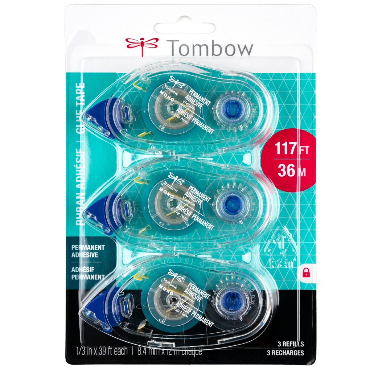 Tombow MONO Glue Tape Refill - 3 Pack