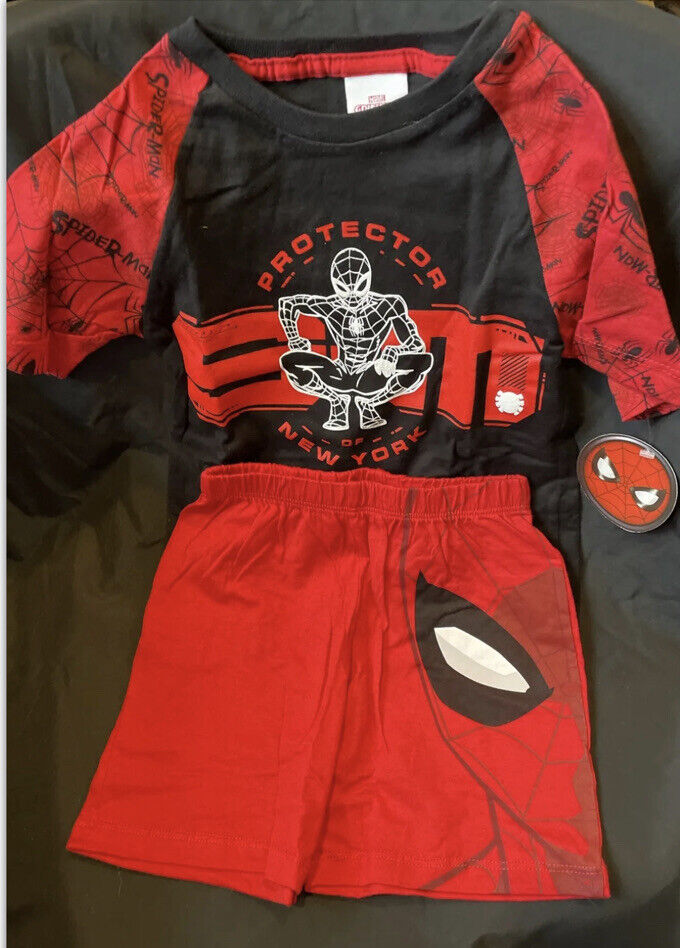 Marvel Spiderman Protector Tshirt & Short Set for Toddlers Sz 2T