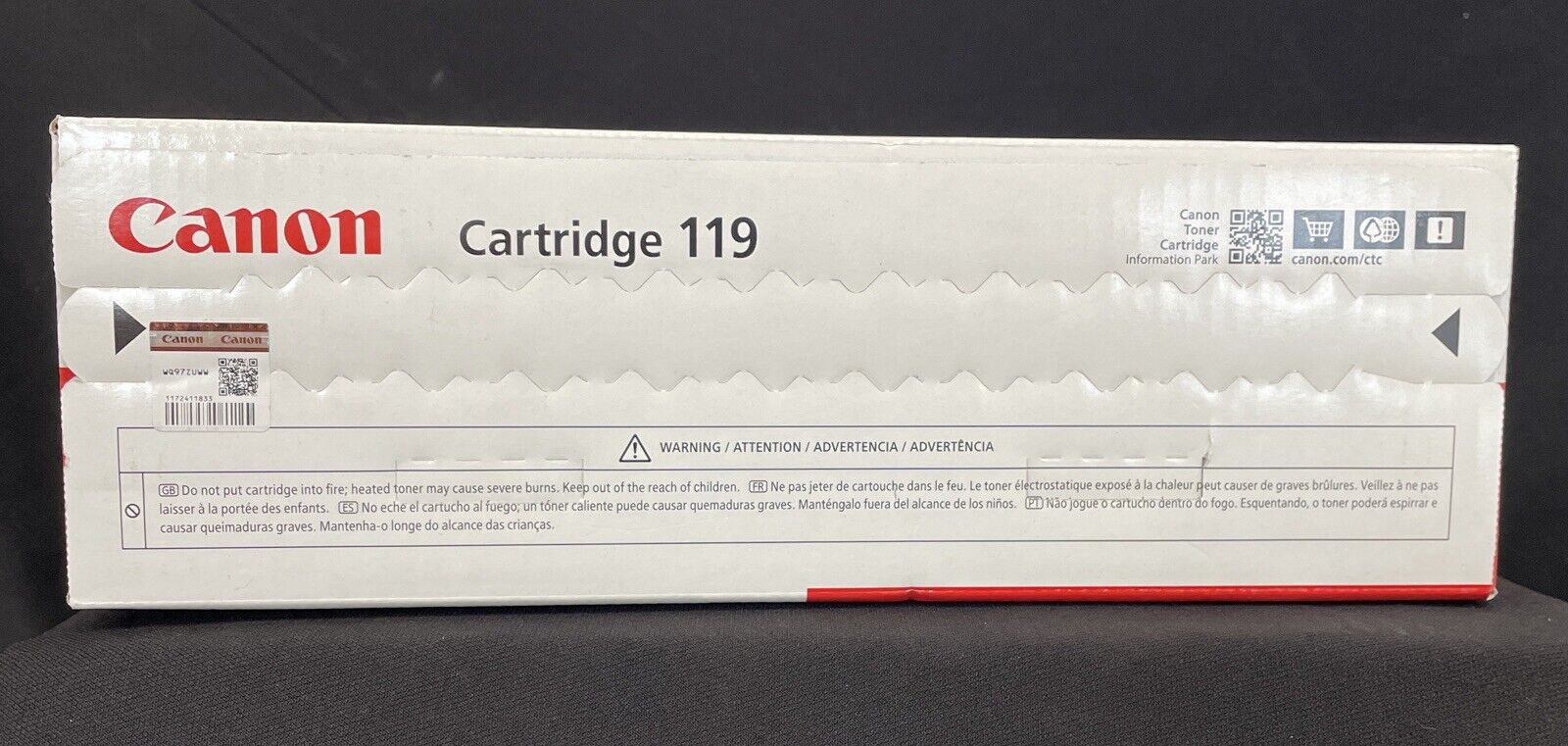 Canon Cartridge 119 Black Toner New Factory Sealed