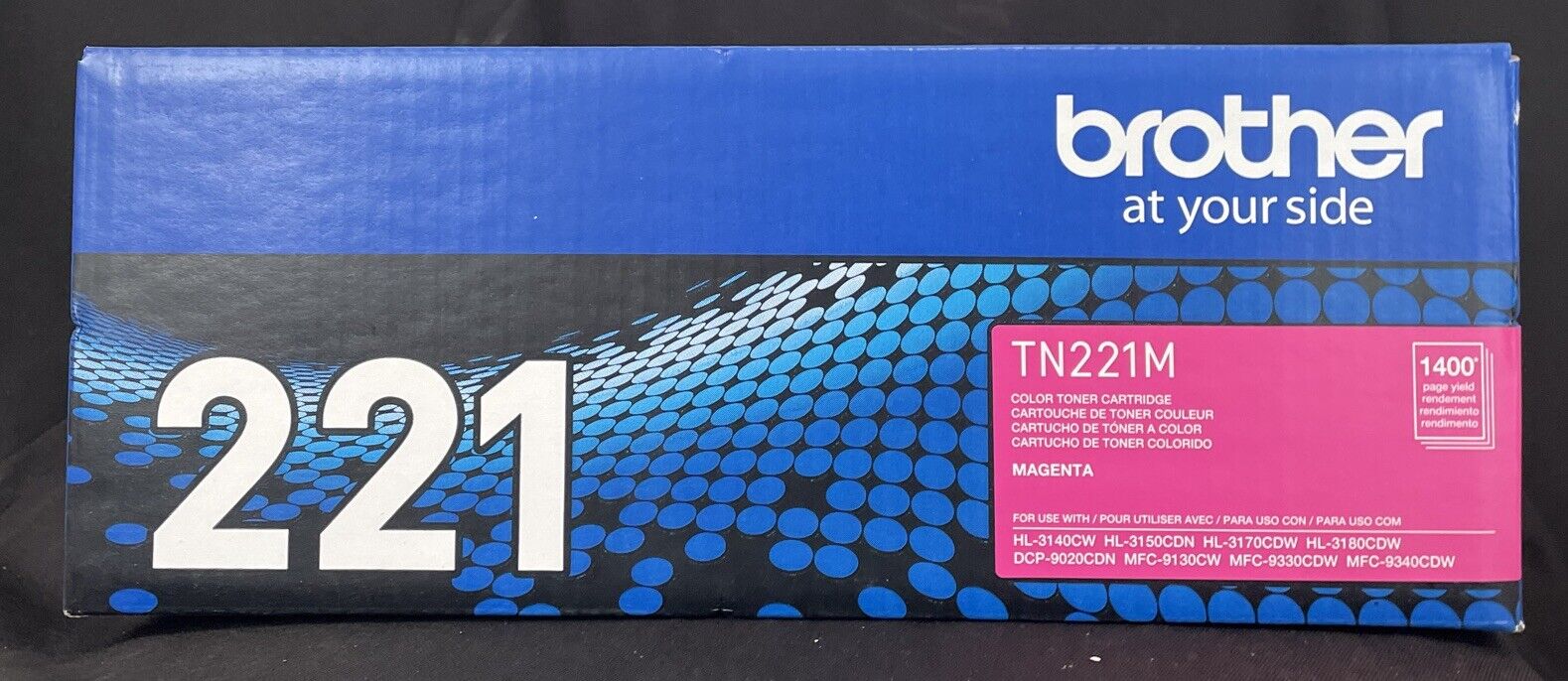 NEW GENUINE - BROTHER TN-221M MAGENTA TONER CARTRIDGE - SEALED BOX