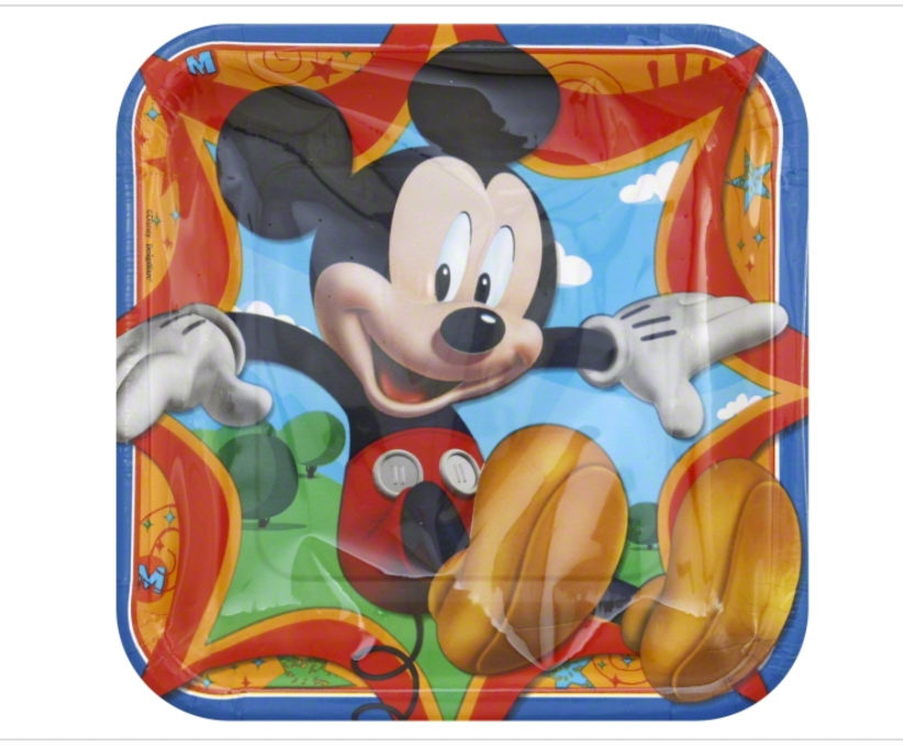 Disney Mickey Fun and Friends Square Dinner Plates, 8pk