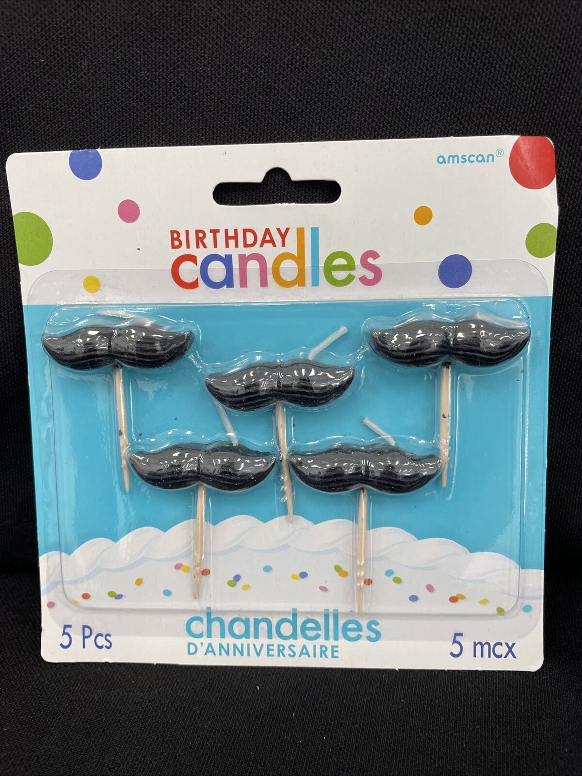 Molded Mustaches Pick Birthday Candles Party Supply