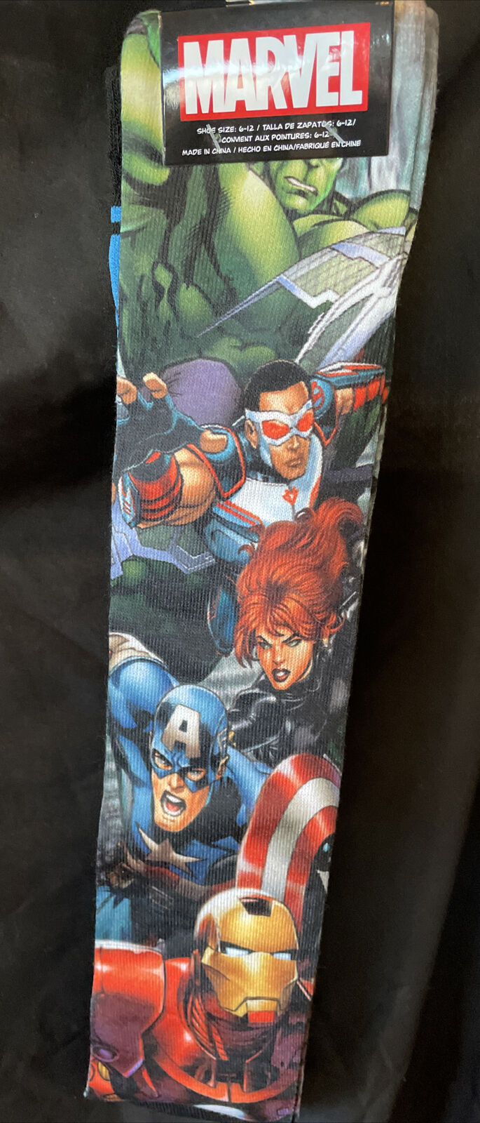 Marvel Avengers Dye And Knit 2 Pack Mens Crew Socks Size 6-12