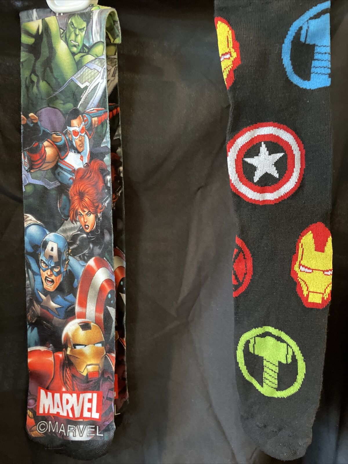 Marvel Avengers Dye And Knit 2 Pack Mens Crew Socks Size 6-12