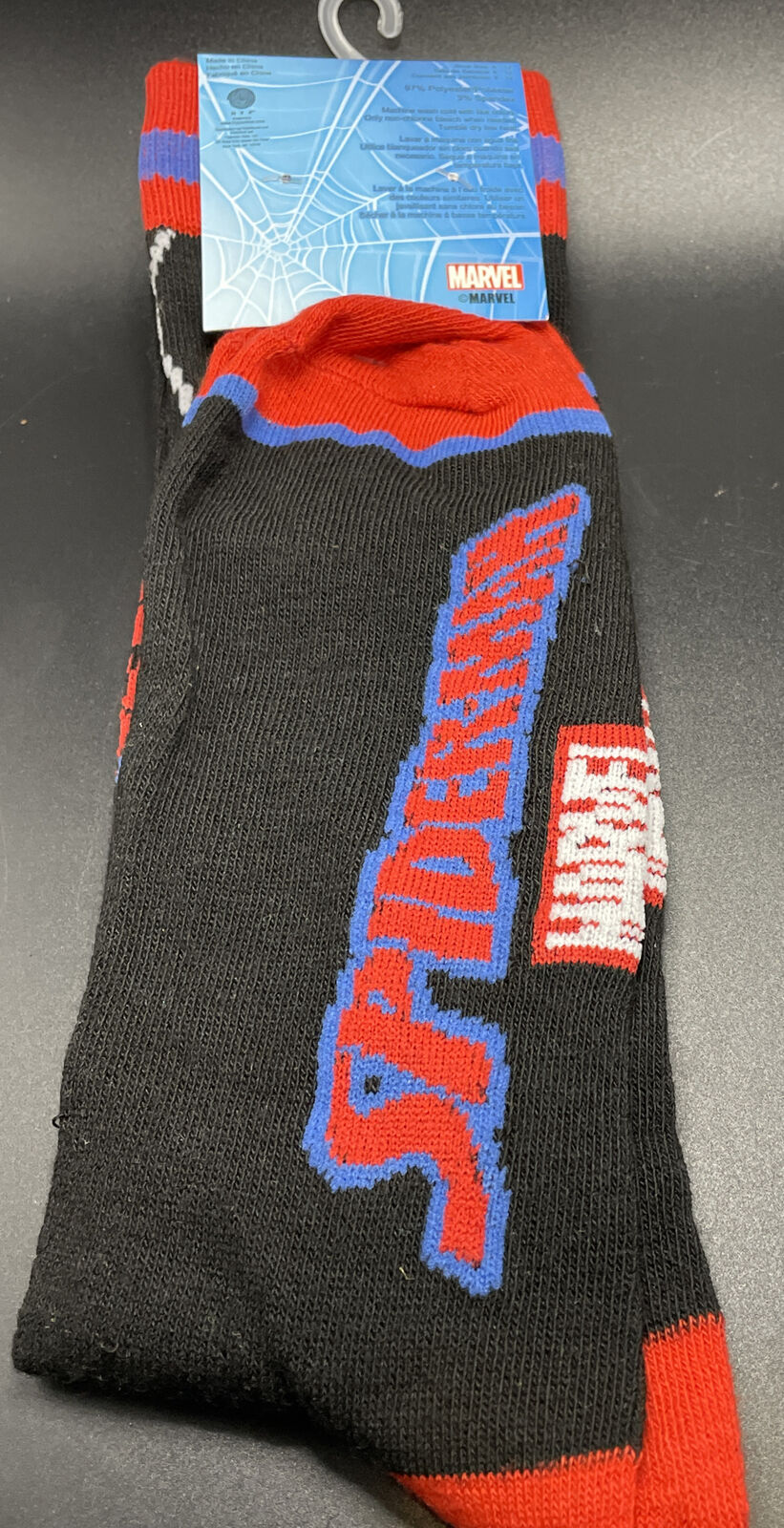 Marvel Spiderman Web Action Mens Socks Sz 6-12