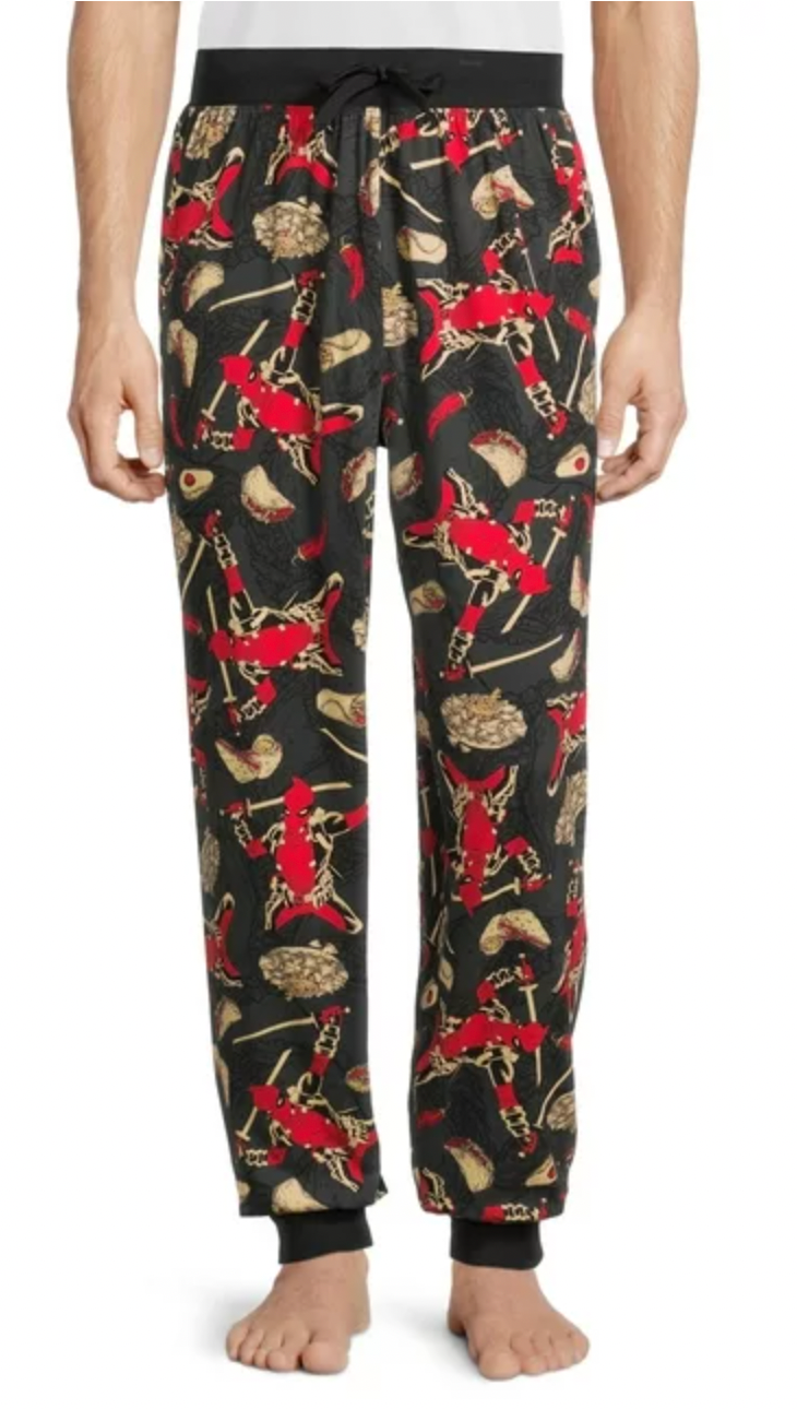 Deadpool Mens XL (40-42) Gray Jogger Fit Sleep & Lounge Pants Pajama Bottoms
