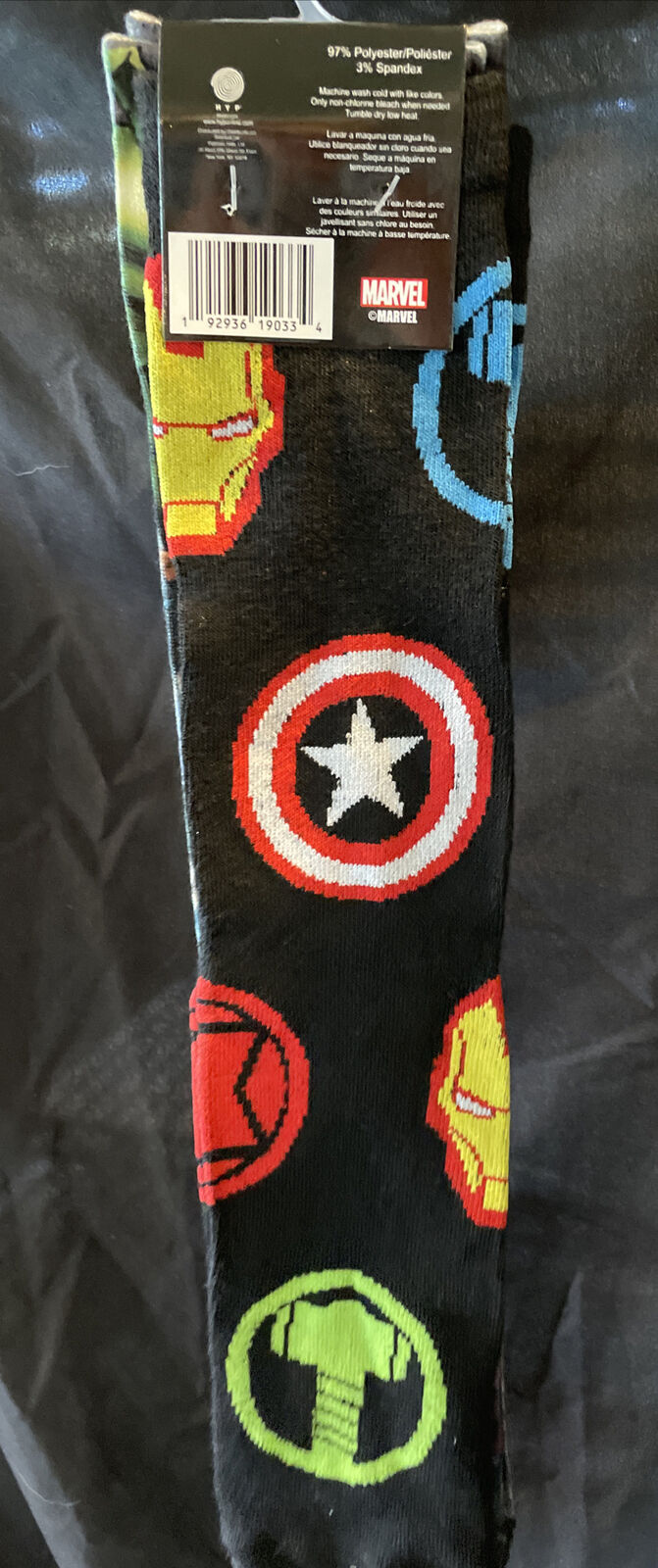 Marvel Avengers Dye And Knit 2 Pack Mens Crew Socks Size 6-12