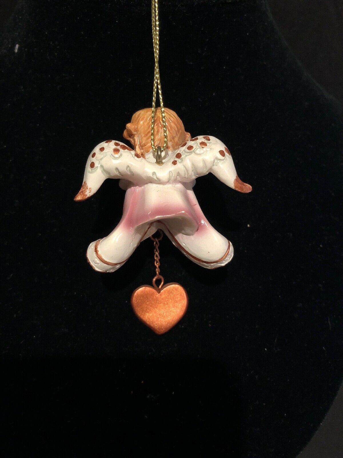 Pink Amber Prayer Angel Orn by the Encore Group made by Russ Berrie NEW