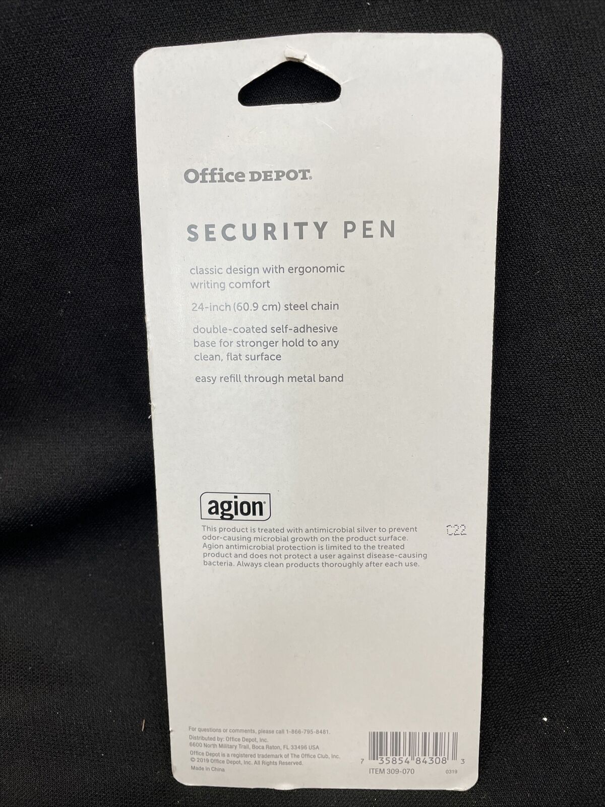 Office Depot Security Counter Pen, Medium Point, 1.0 mm, Black Base