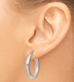 Sterling Silver Round Hoop Earrings