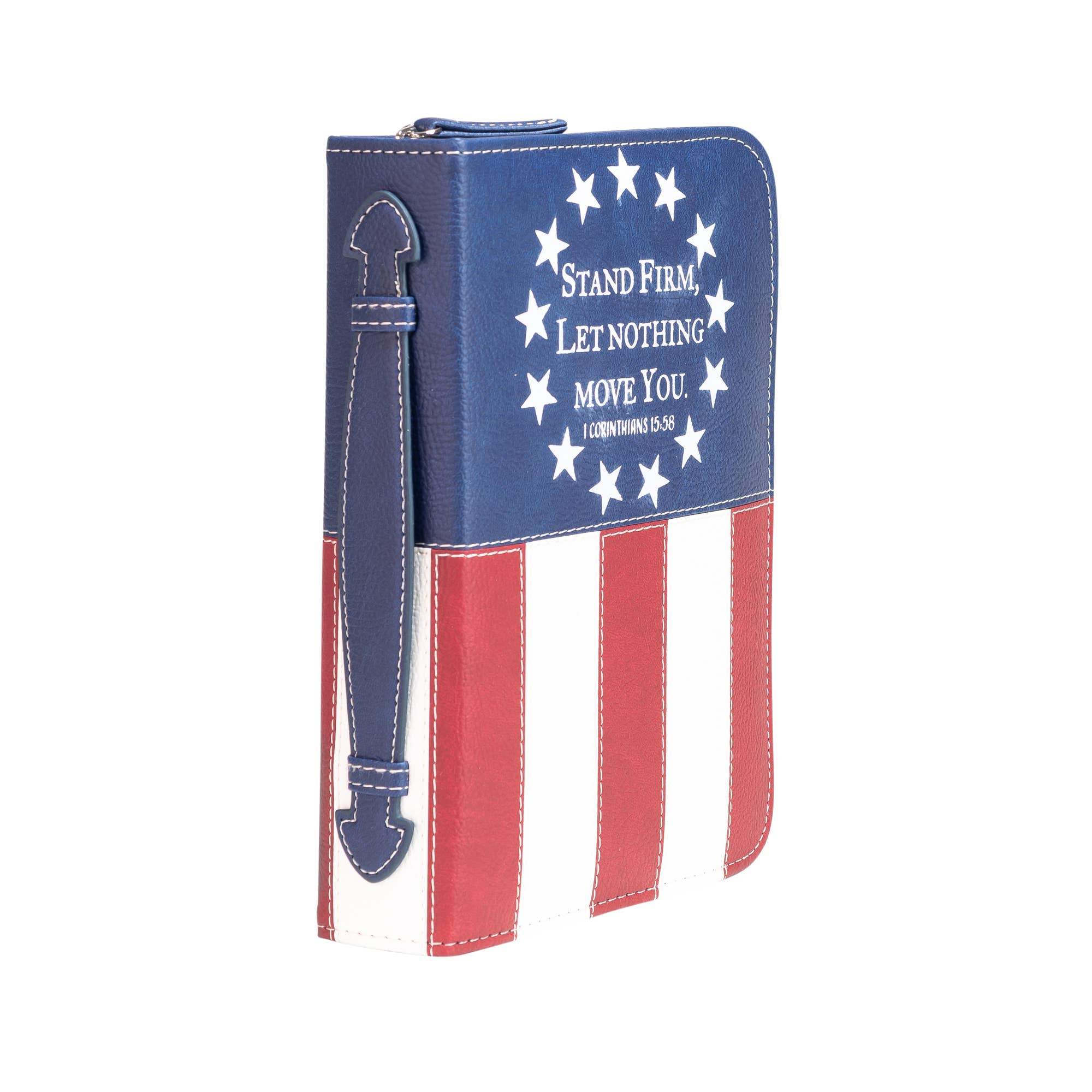 US Flag Stand Firm Large Bible Cover