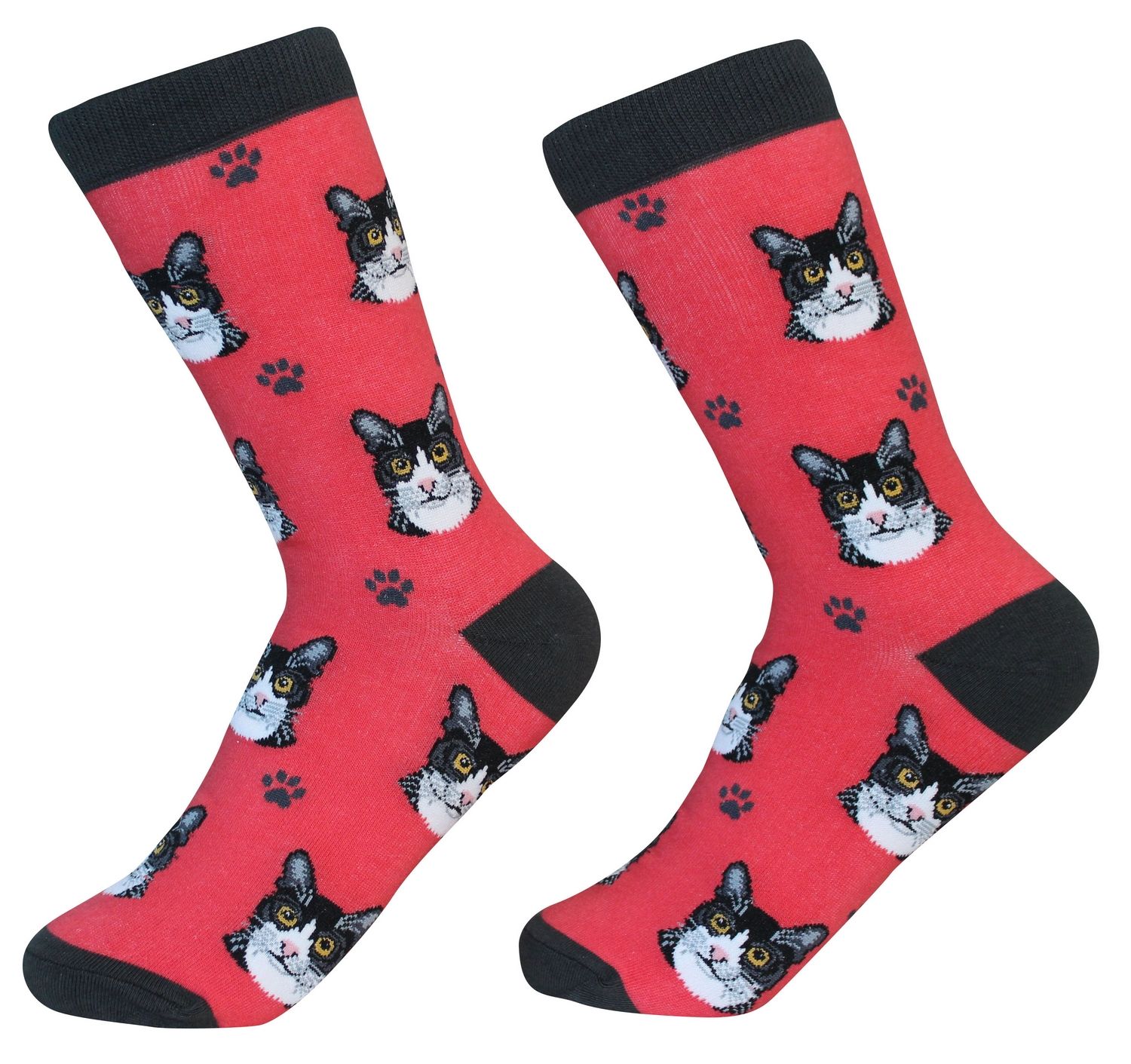 Black and White Cat Socks