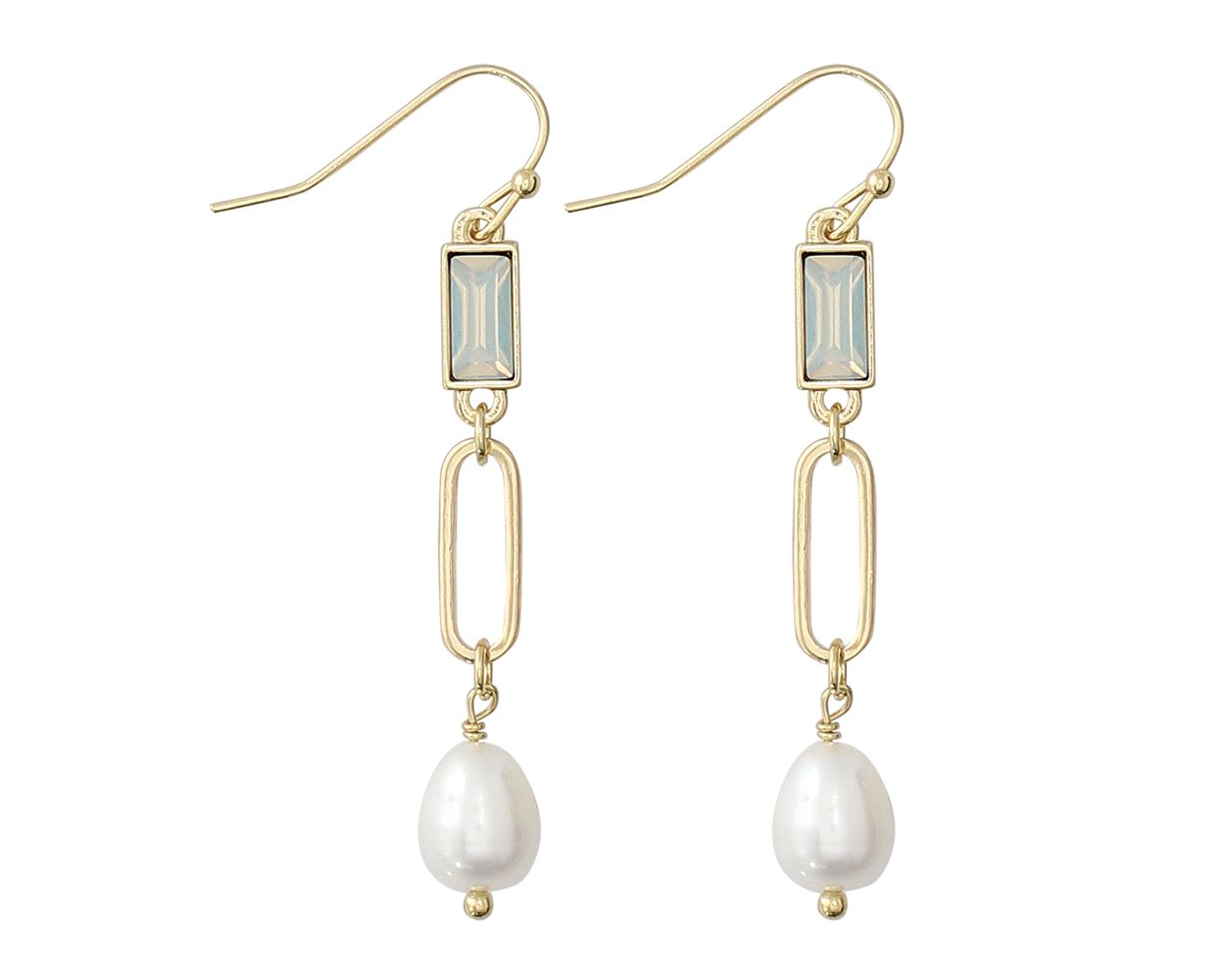 Crystal & Pearl Drops Earrings
