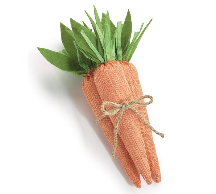 Three Fabric Carrots Bundled and Tied