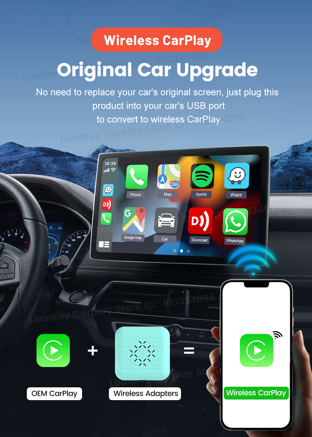Carlinkit CarPlay Wireless Box Mini2 Ai Box 5.0G Bluetooth WiFi Auto  Connect Plug and Play Wireless CarPlay Adapter Waze