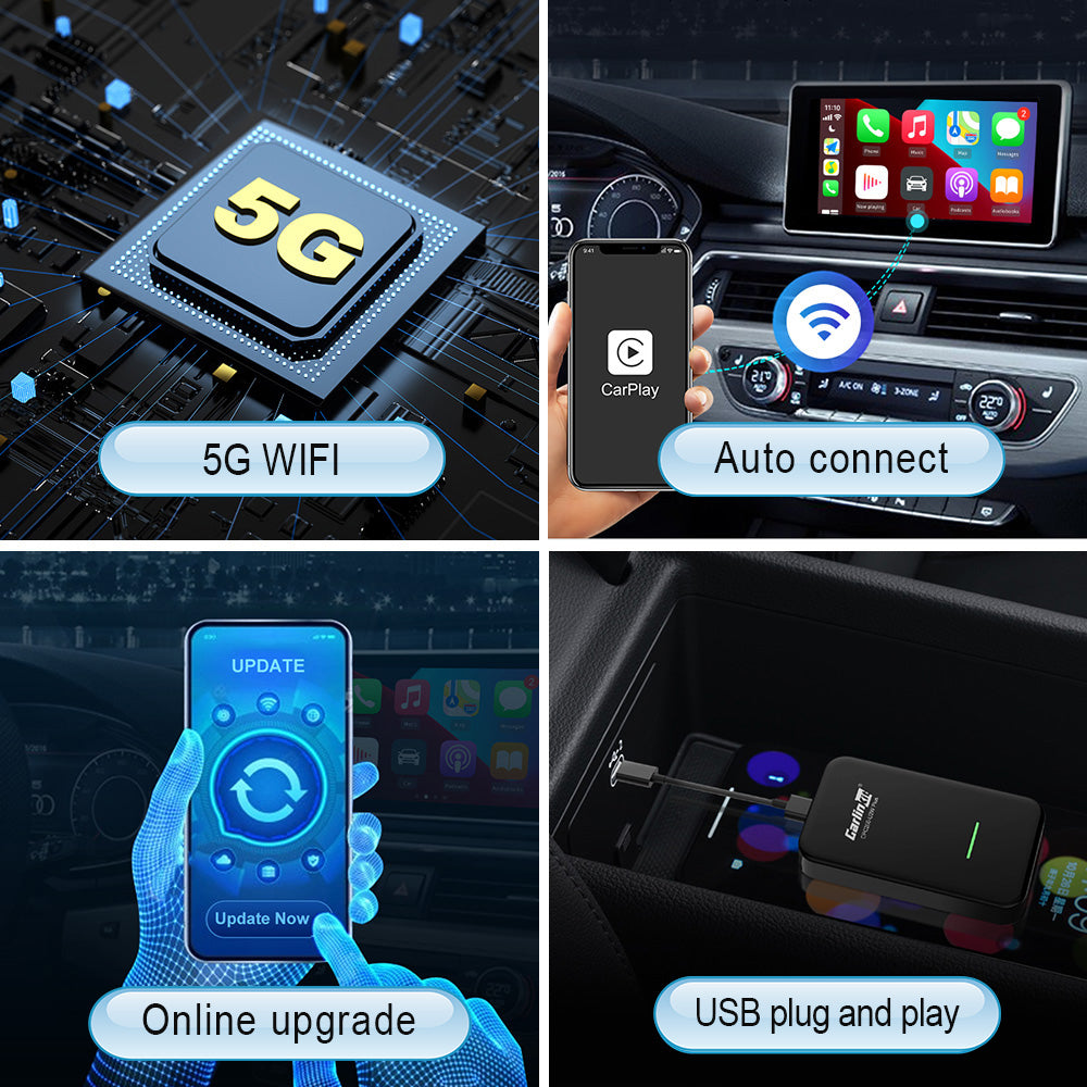 Carlinkit 3.0 Wireless CarPlay Adapter - Adaptateur sans fil pour voiture  avec Apple CarPlay (CPC200-U2W-PLUS, 2022) - Acheter sur PhoneLook