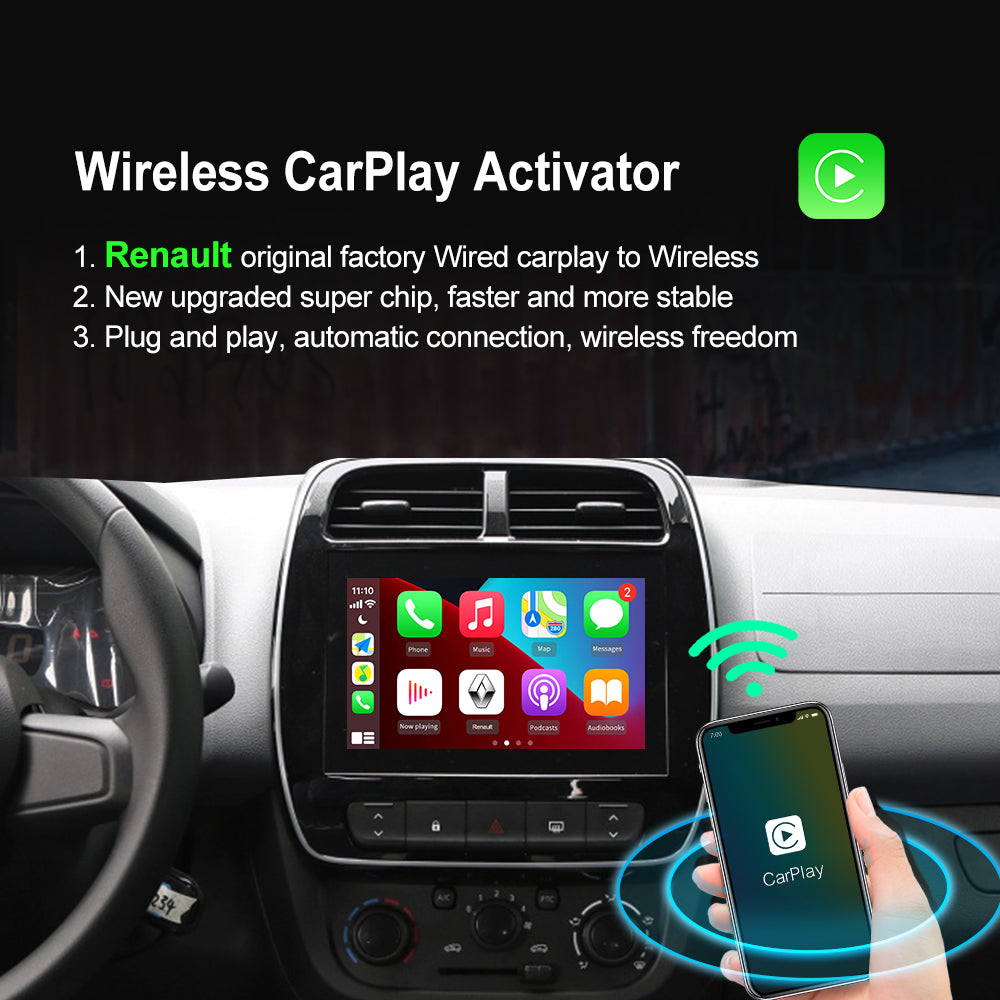 Carlinkit 3.0 Adaptateur CarPlay sans fil pour Renault Clio Espace