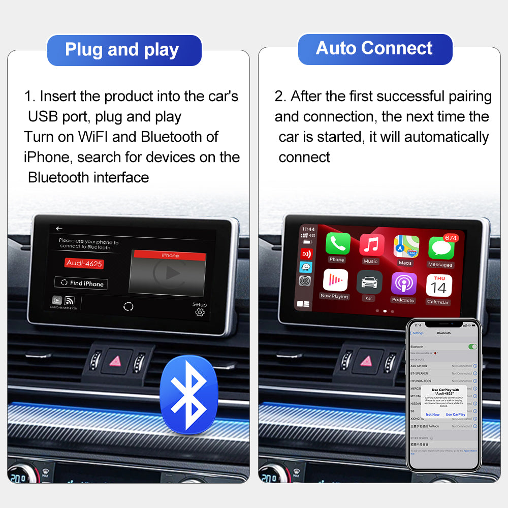  CarlinKit 3.0 Wireless CarPlay Adapter for iPhone & Wired  CarPlay Cars Only. Wireless CarPlay Dongle Plug and Play Convert Wired to  Wireless Auto Connect Online Update Siri GPS Music-TPC : Electronics