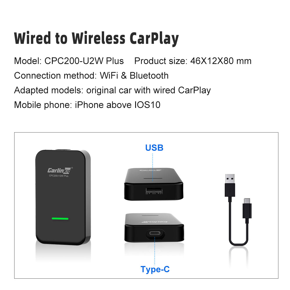 Carlinkit 3.0 U2W Plus Wireless carplay Adapter For Hyundai Accent Aze