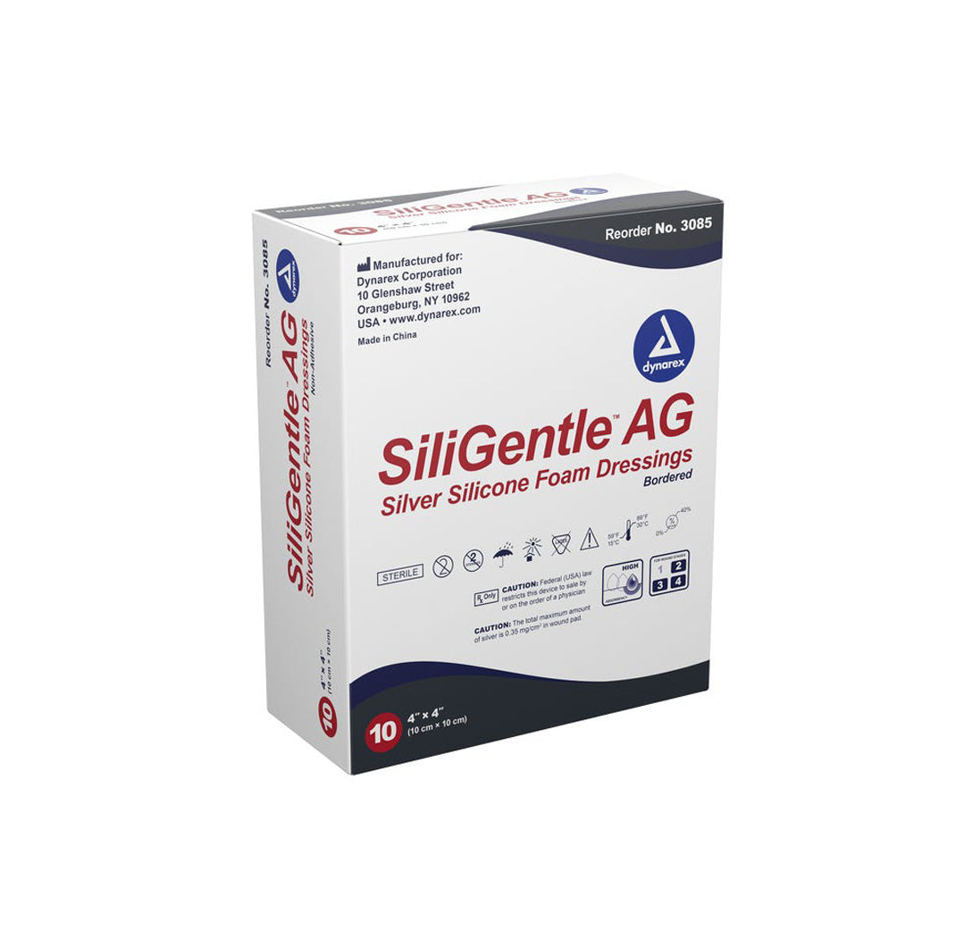 Dynarex SiliGentle AG Silver Silicone Foam Dressing