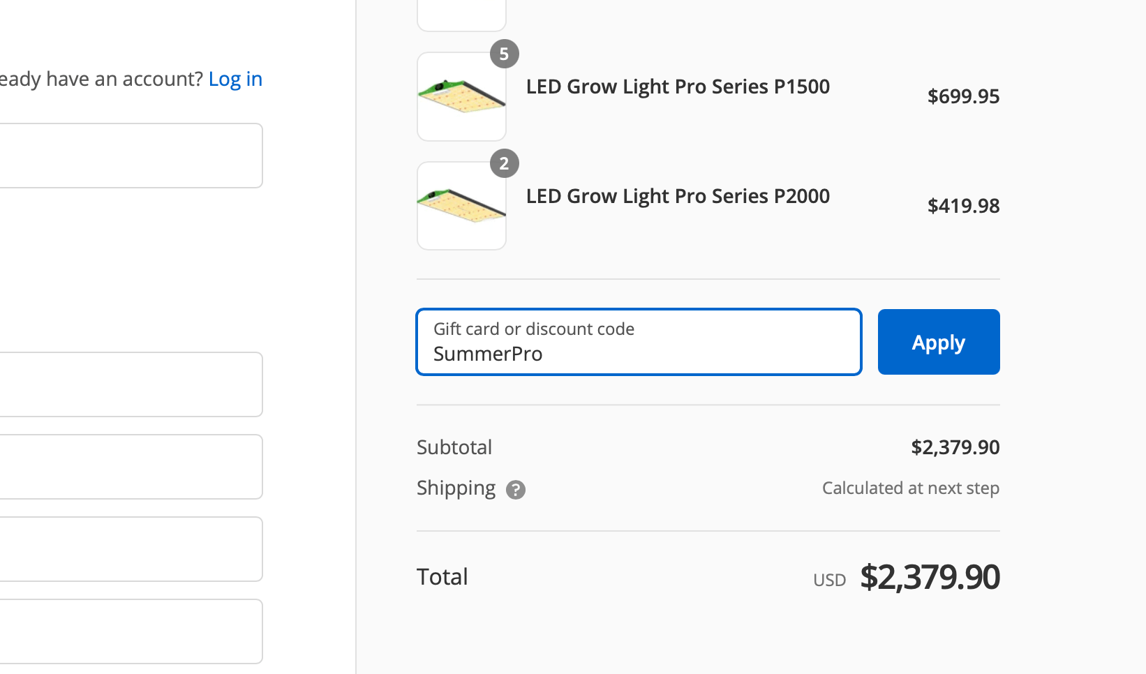 An input box for gift cards and codes is at the right side