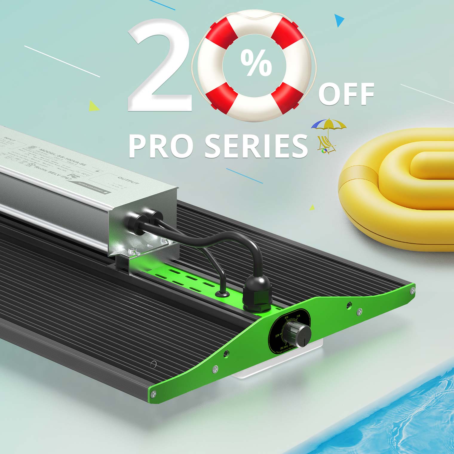 20% off pro series artwork, with rubber and water