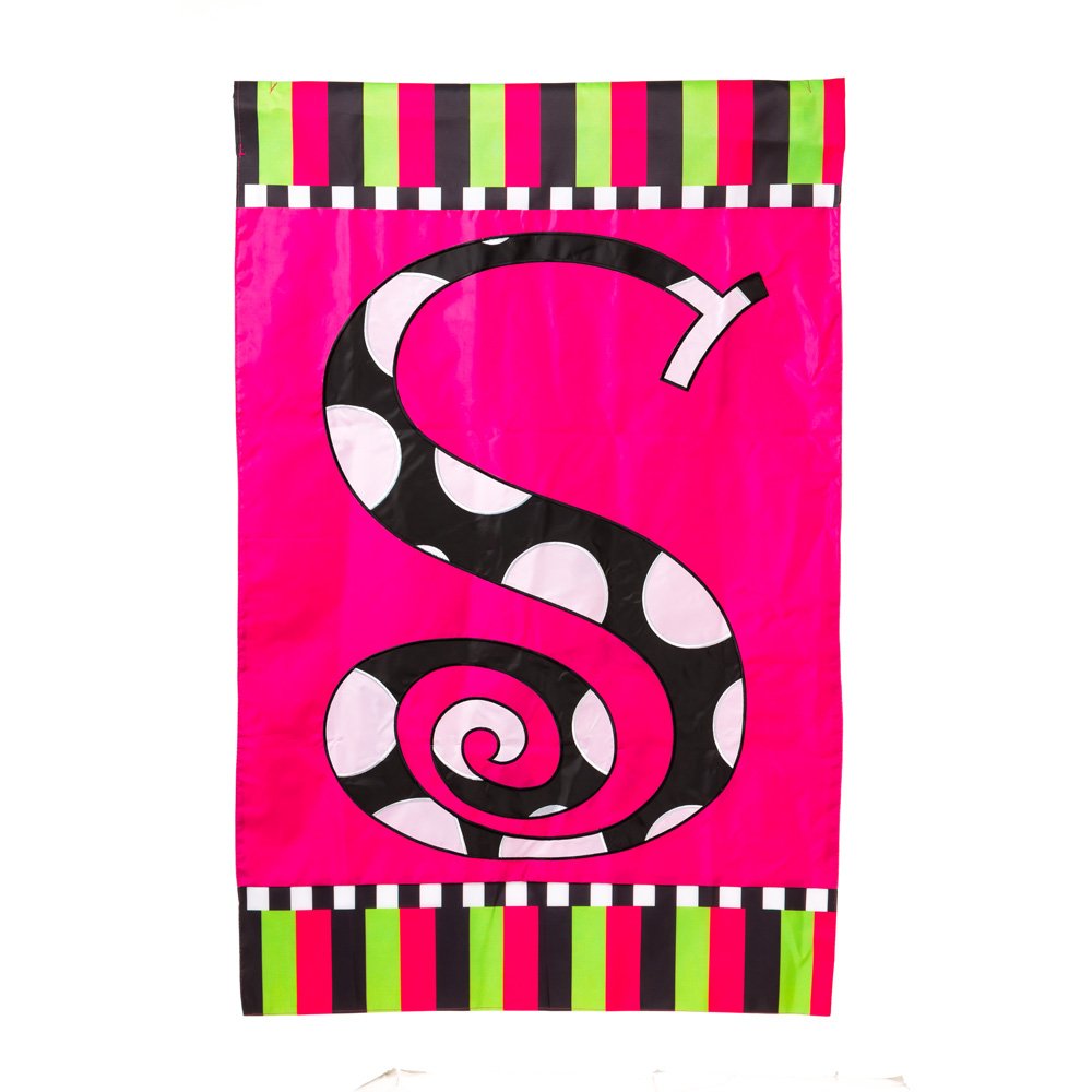 Twirly Curly Monogram Garden Flag Size: 43