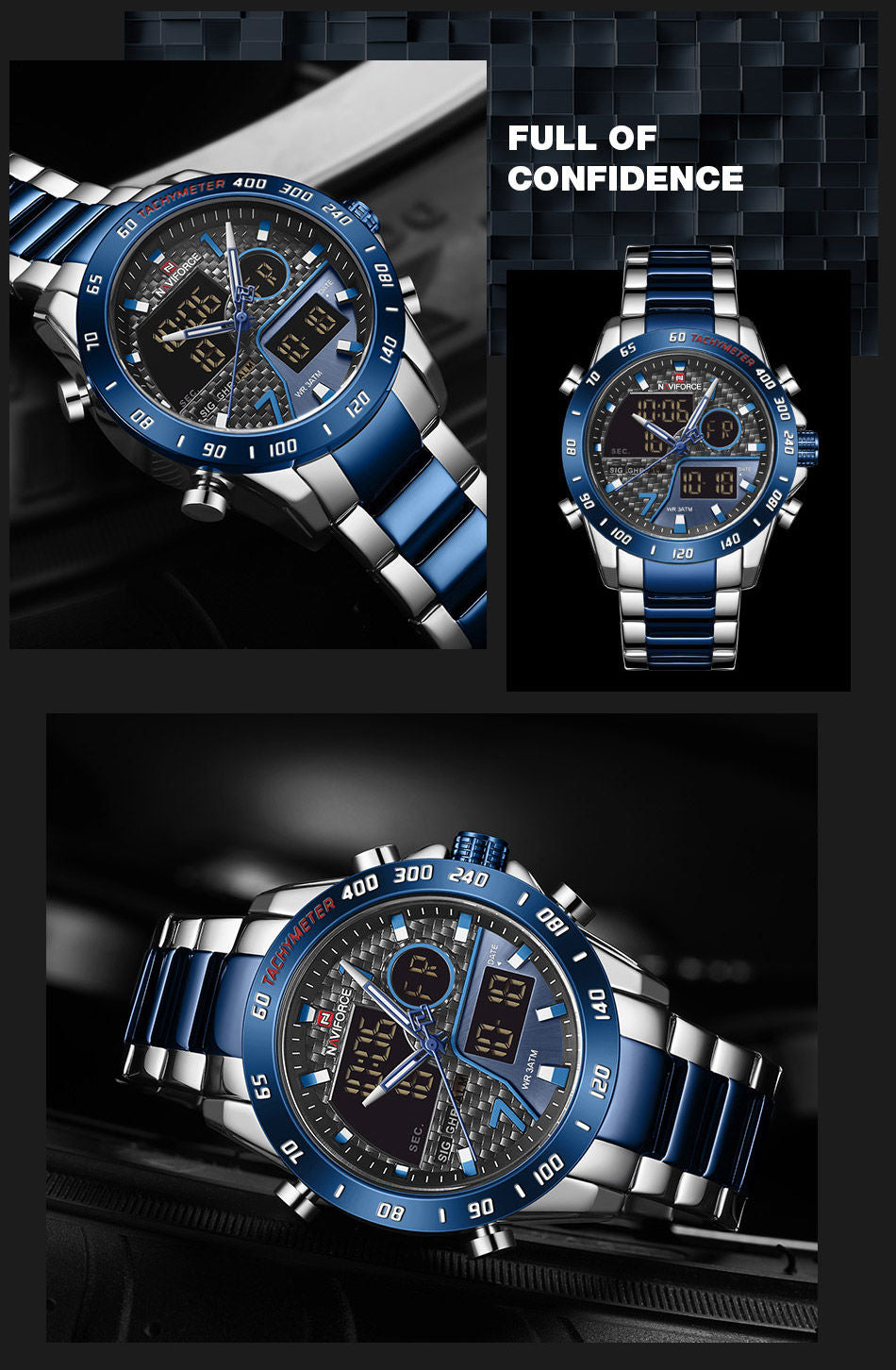 Chronograph Sport Digital Quartz Watch
