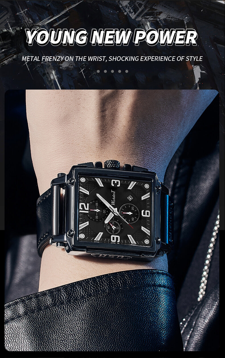 Square Large Dial Quartz Watch