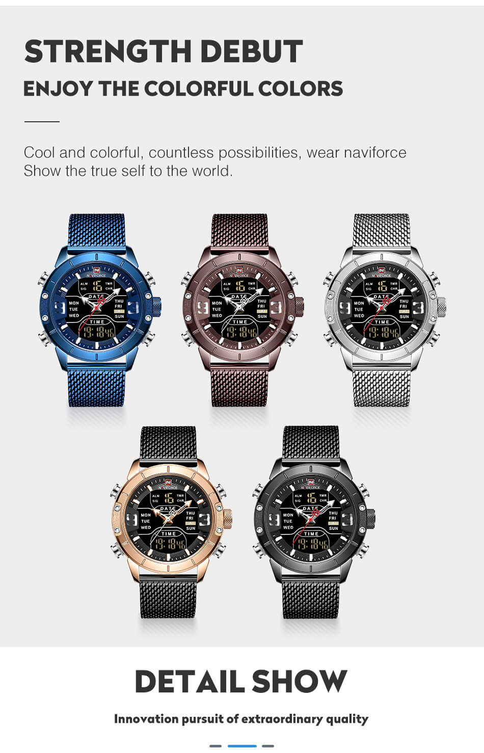 Luxury Military Stainless Steel Watch