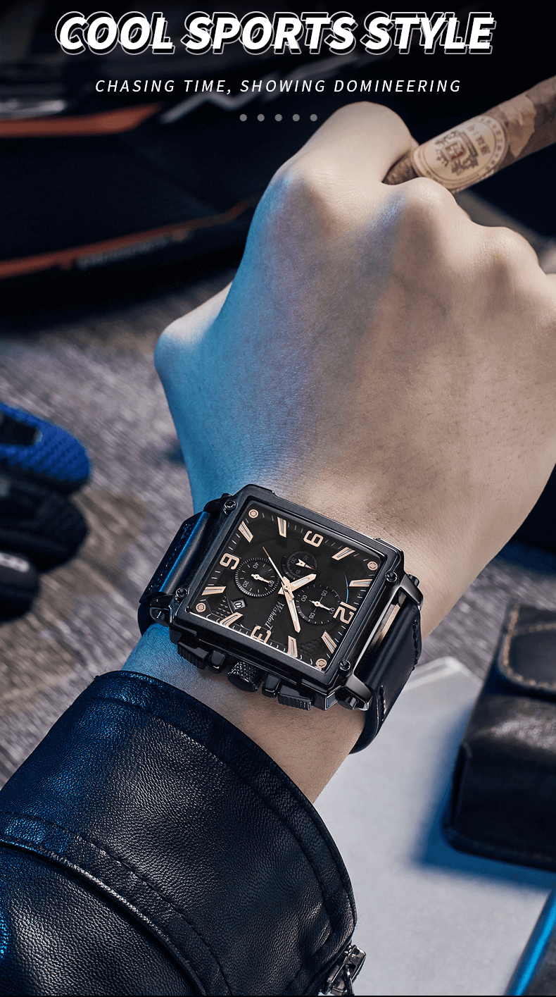 Square Large Dial Quartz Watch