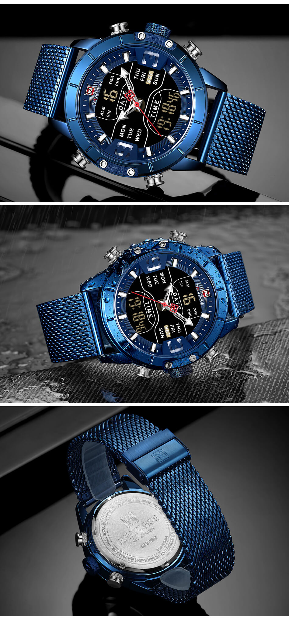 Luxury Military Stainless Steel Watch