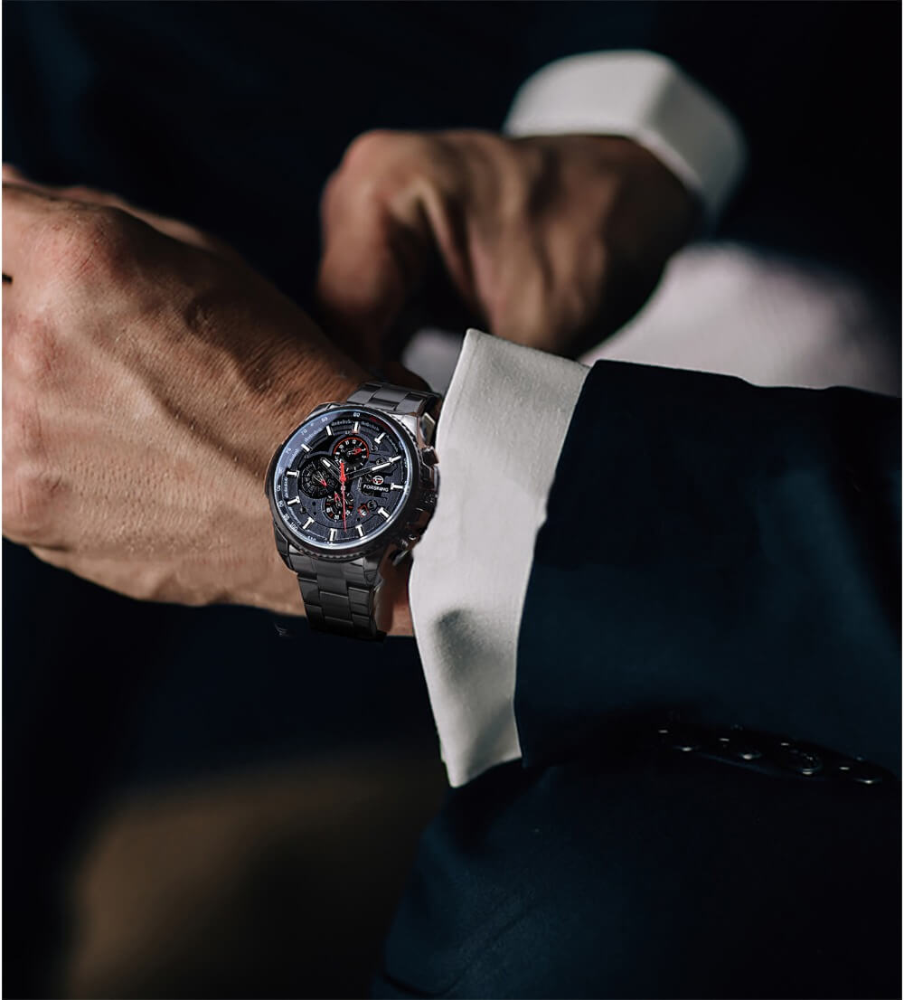 Three Dial Calendar Mechanical Watch