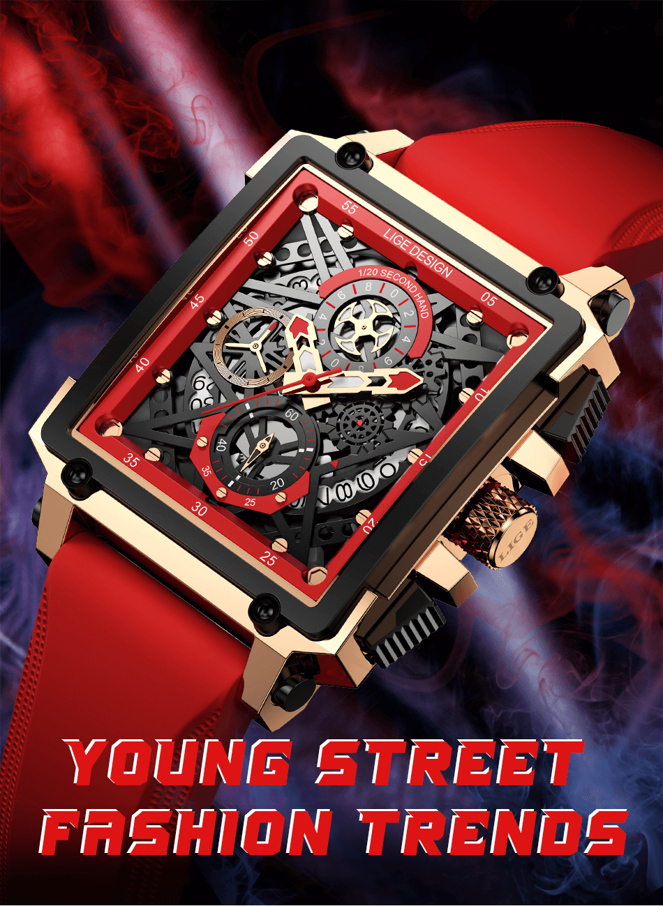 Sport Hollow Quartz Square Watch