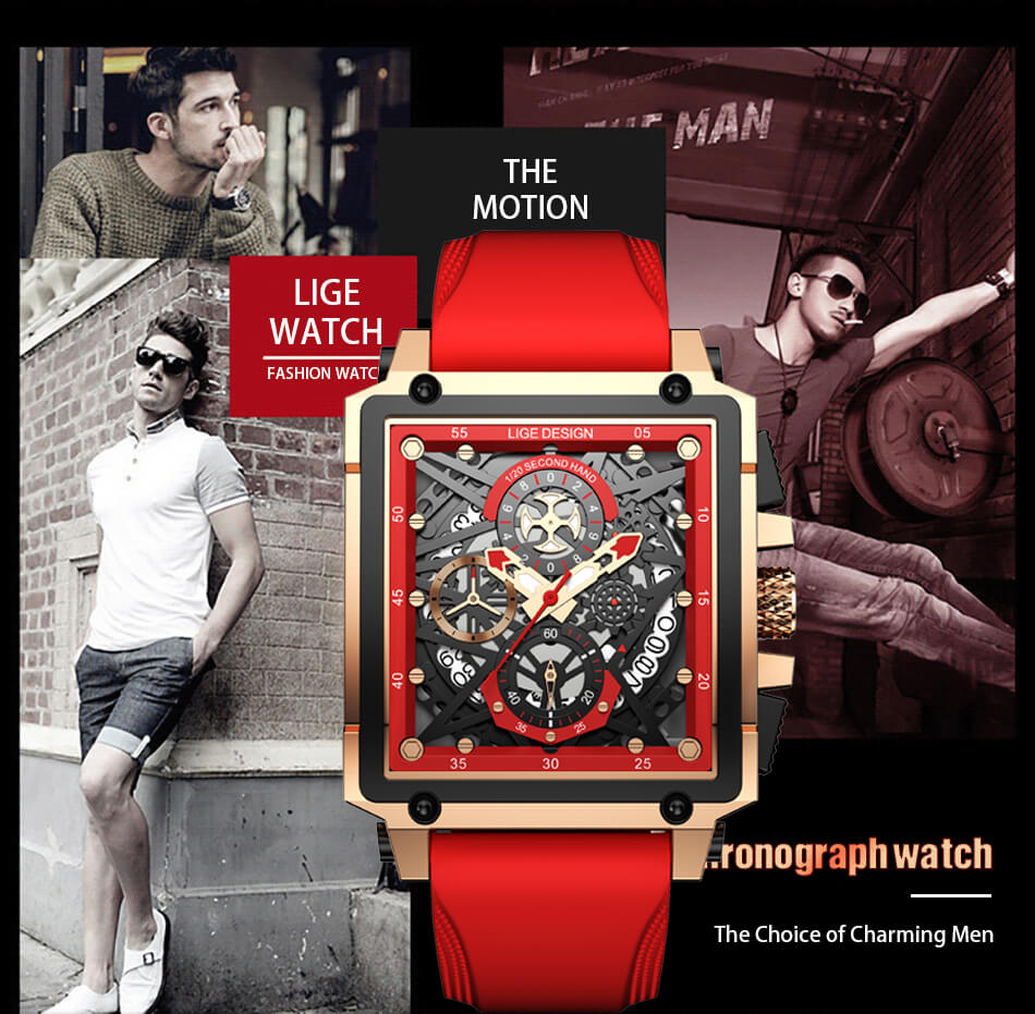 Sport Hollow Quartz Square Watch