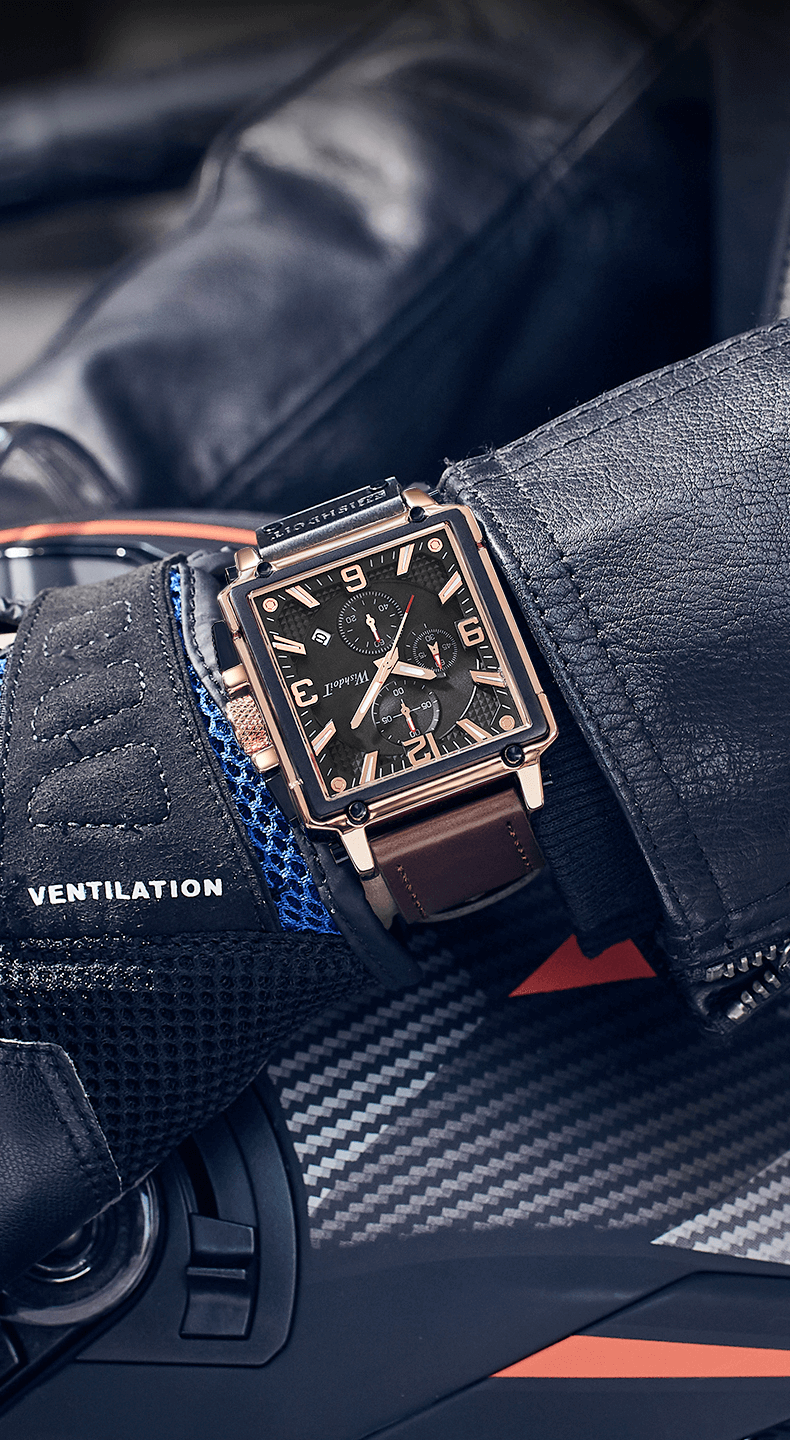 Square Large Dial Quartz Watch
