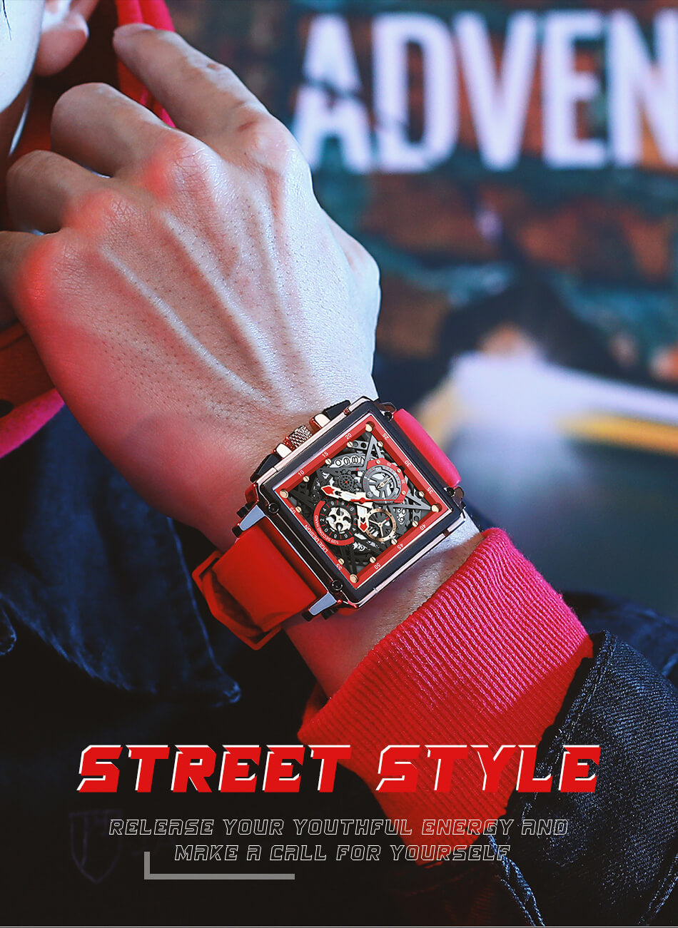 Sport Hollow Quartz Square Watch