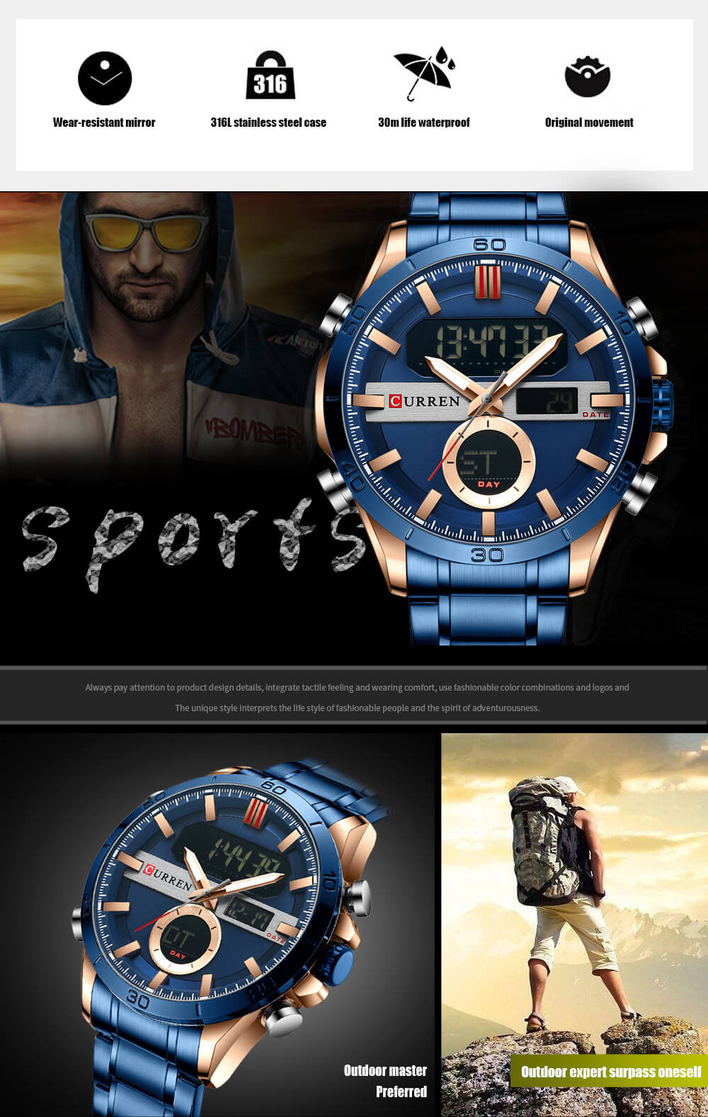 Sport Gold Men's Digital Watch