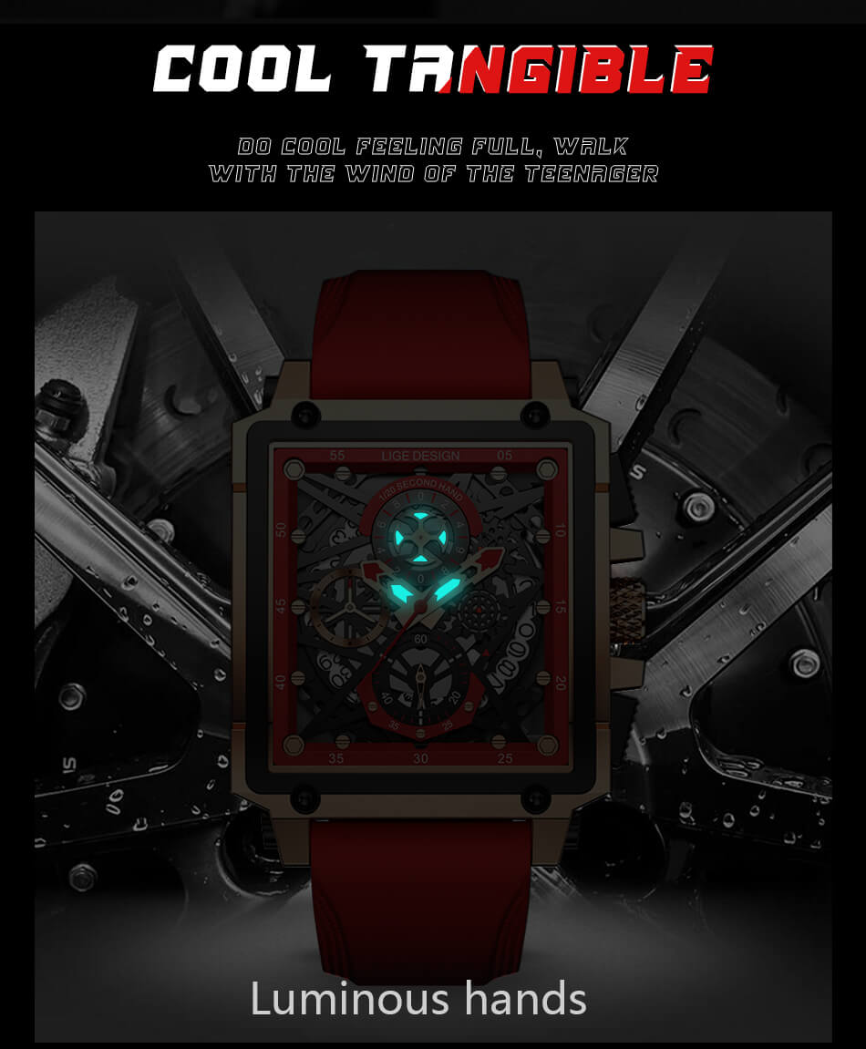 Sport Hollow Quartz Square Watch
