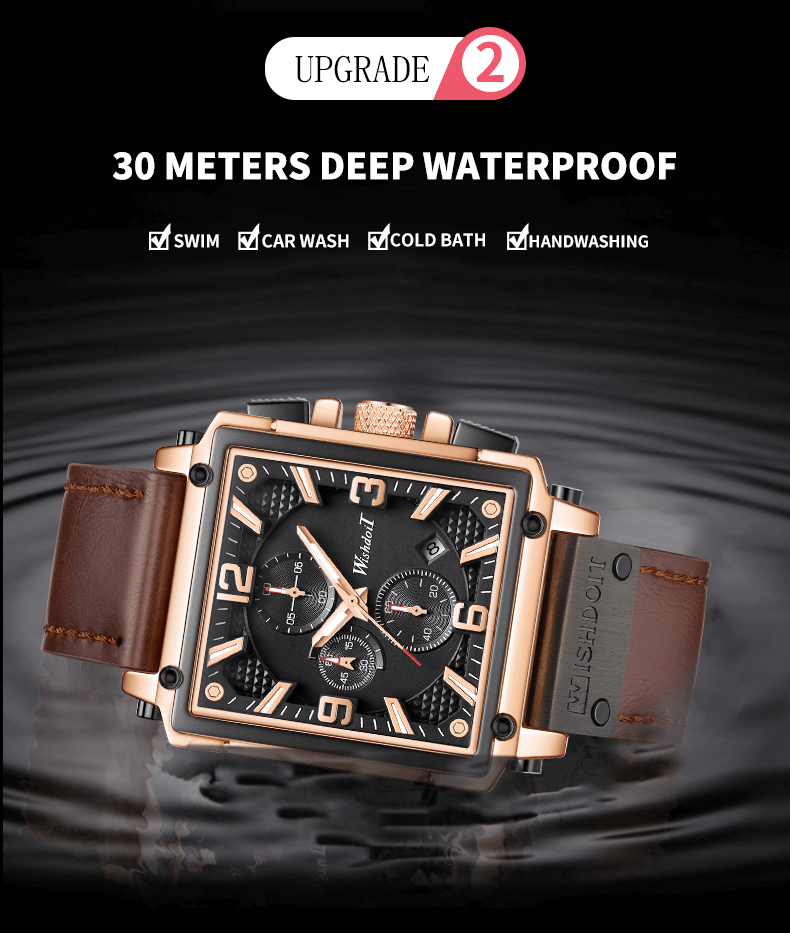 Square Large Dial Quartz Watch