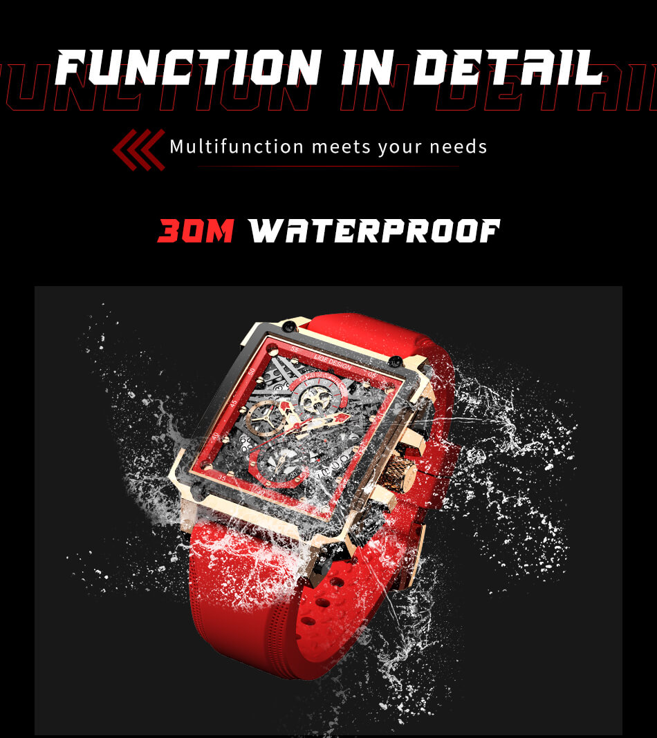 Sport Hollow Quartz Square Watch