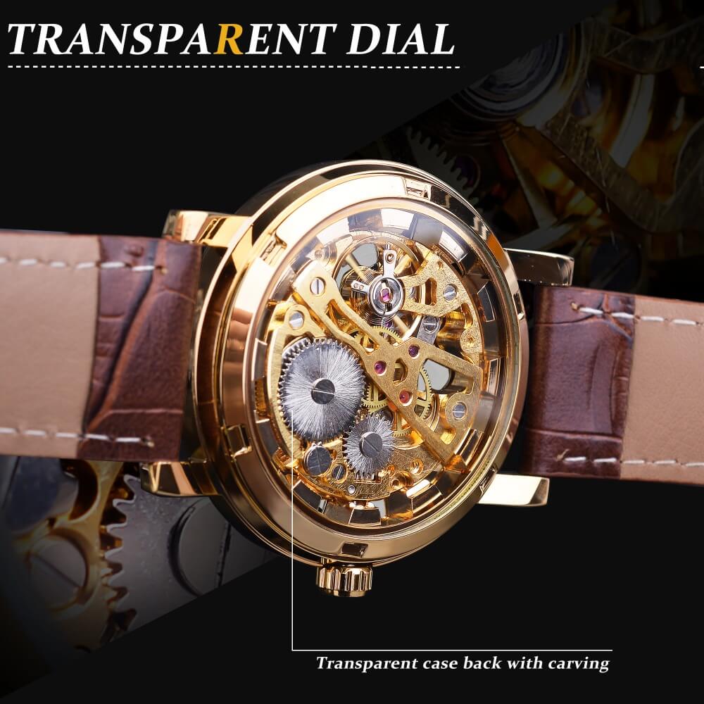 Transparent Mechanical Skeleton Watch